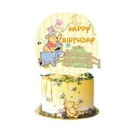 décorations anniversaire winnie pooh multicolore cupcakes gâteau adhésif dessins animés friends cartoon festives fournitures