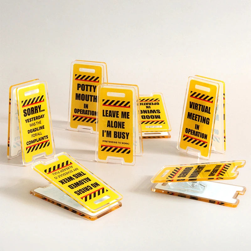 panneau decoratif signalisation routiere humour leave me alone busy age 14+ résine transparent impression