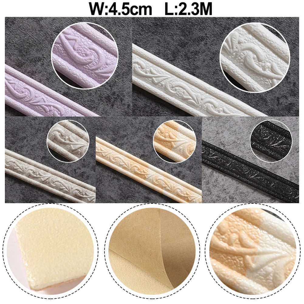 ruban decoratif ornements floraux blanc noir classique pvc moderne maison cuisine meuble fenetre