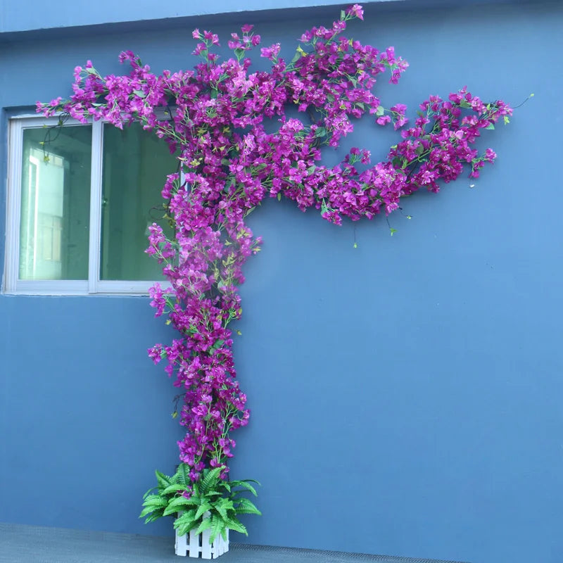 Guirlande fleurs artificielles bougainvilliers rose moderne extérieur décoration mariage anniversaire fêtes