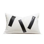 coussin géométrique laine coton contemporain beige gris noir décoratif sofa lit voiture