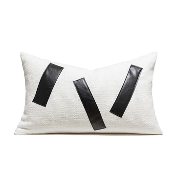 coussin géométrique laine coton contemporain beige gris noir décoratif sofa lit voiture