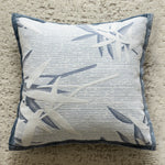 housse coussin carrée jacquard motif floral vert beige gris décoration salon chambre moderne chic