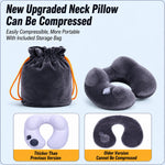 coussin voyage gris velours confortable portable boutons sac rangement shaped