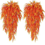 guirlande artificielle fleurs violettes feuilles vertes moderne extérieure accrochée chaîne métallique décoration jardin mariage