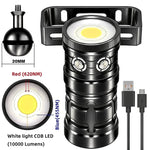 lampe torche plongée led 100w rechargeable réglable mode dézoom vis moderne robuste