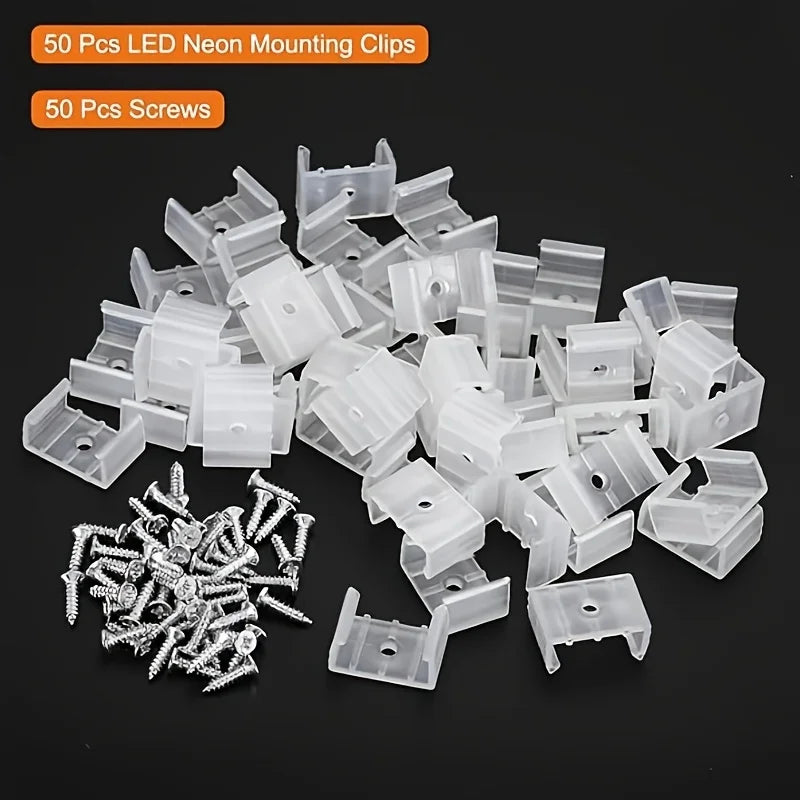 clips montage ruban led transparents vis moderne pack 50 clips fixations led
