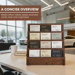 présentoir bois quatre niveaux moderne support cartes visite brochures salons artisanat retail echangiste écologique