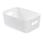 boîtes rangement réutilisables plastique blanc beige moderne minimaliste poignées intégrées chambre cuisine salle bains