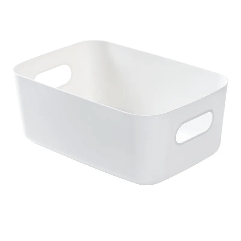 boîtes rangement réutilisables plastique blanc beige moderne minimaliste poignées intégrées chambre cuisine salle bains
