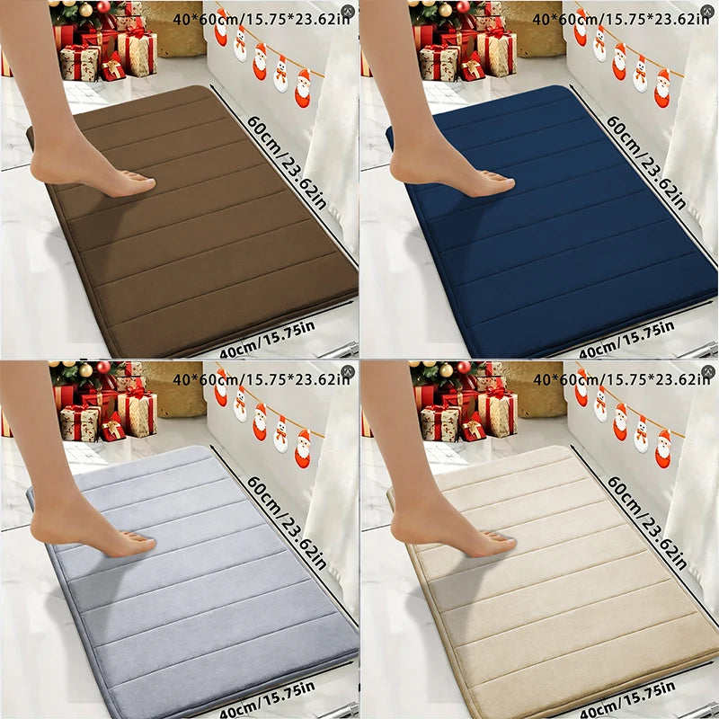 tapis bain marron bleu marine gris moderne antidérapant polyester doux géométrique respectueux environnement salon