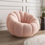 fauteuil moderne velours bouclé doux repos pieds beige clair intérieur meubles salon contemporain