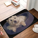 tapis moderne chien panier tartan velours lavable antidérapant salon entrée