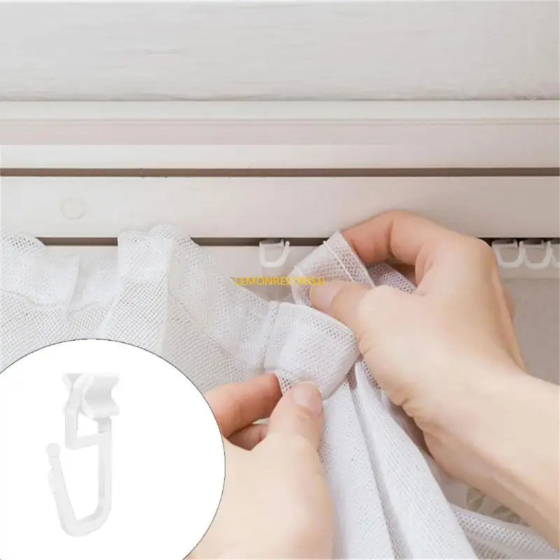 rideaux clips adhésifs blancs coton modernes facile 50 pièces lisses opaques