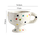 tasses modernes décoratives poignée motif floral points colorés respectueux environnement noir blanc