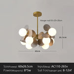 suspension lumineuse moderne multicolore boules translucides branches métalliques led salon chambre
