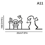 autocollant mural minimaliste noir silhouettes personnages cuisine toilettes abstrait chambre cuisine salle bain