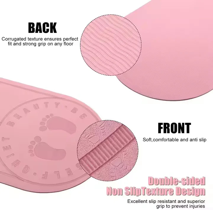 tapis yoga exercice tapis saut corde rose gris antidérapant 8mm épais graphique sportif minimaliste