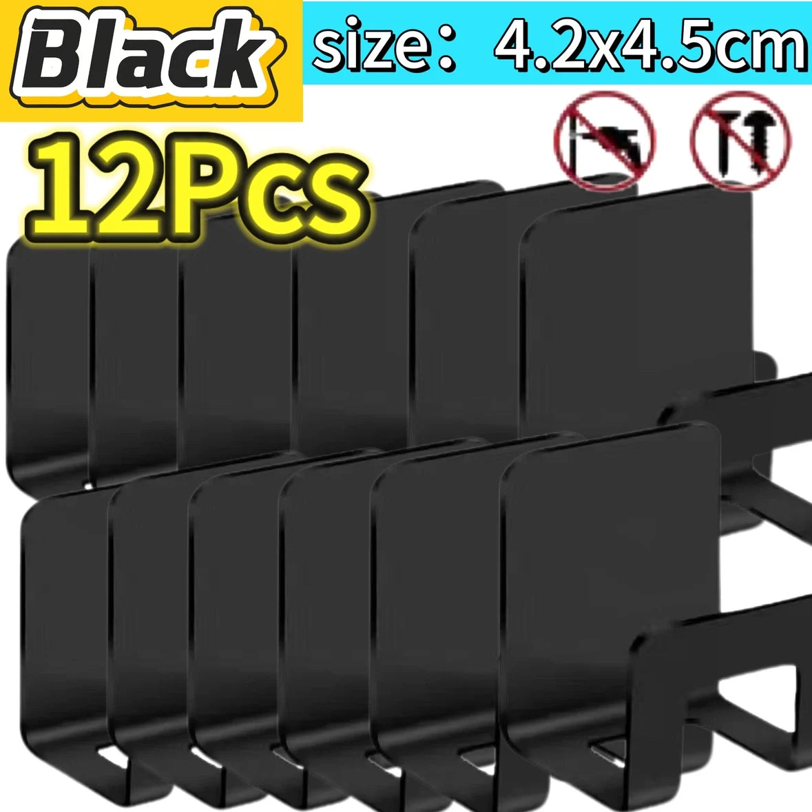 support rangement universel moderne adhésif argenté noir couteaux grattoir ciseaux brosse planche découpe couvercle