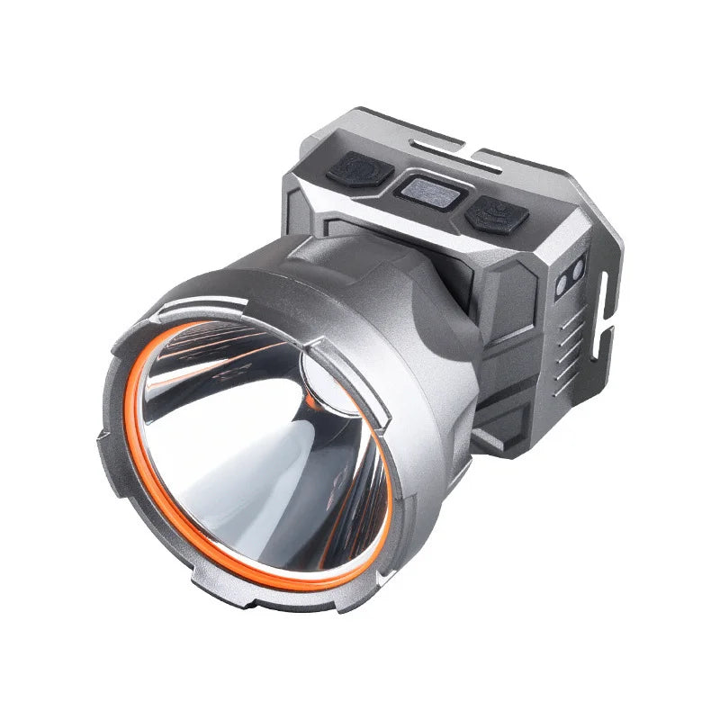 lampe torche gris moderne ipx4 waterproof led batterie lithium modes lumiere charge usb robuste