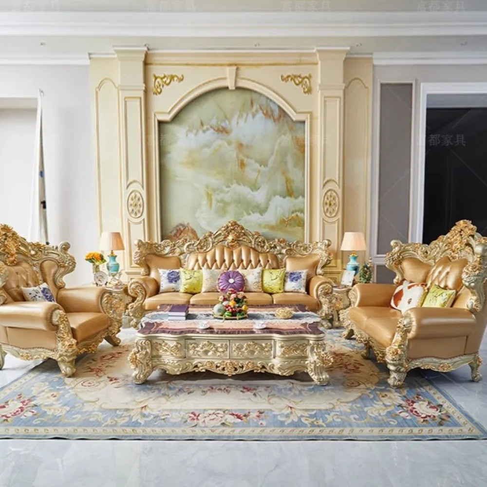 canapé angle beige doré capitonné moderne maison famille salon confortable