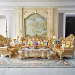canapé angle beige doré capitonné moderne maison famille salon confortable