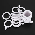 anneaux rideau plastique blanc coton classiques lisses arrondis opaques