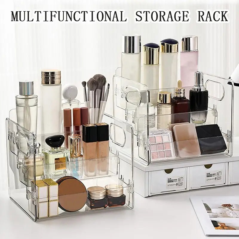 étagère transparente maquillage moderne rangement pinceaux ombres paupières blush produits cosmétiques portative multifonctionnelle