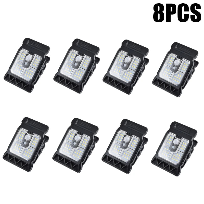lampe poche led solaire clip noir moderne autoéclairante campingextérieur