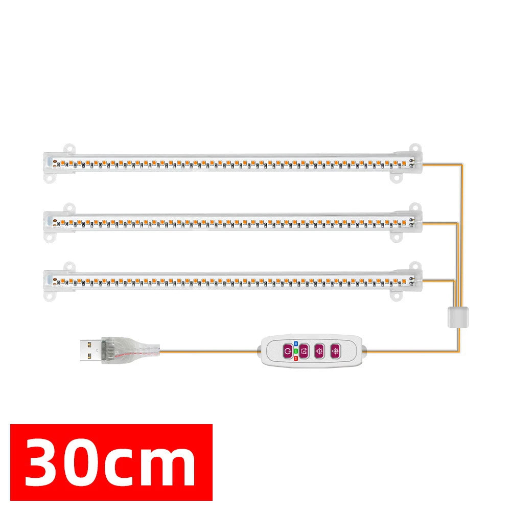 éclairage led plante 3000k têtes 30 50cm blanc vis contrôleur distant
