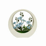 décoration intérieure plaque moderne fleurs artificielles blanc orange rose bleu