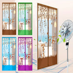 rideau magnétique violet vert bleu marron feuilles oiseaux moderne translucide porte 100cm 210cm