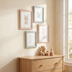 cadre photo rose clair gris clair illustrations animales transparent classique équerre dos large profondeur