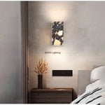 lampe murale led moderne marbre blanc noir gris interrupteur salle manger chambre entrée 4000k