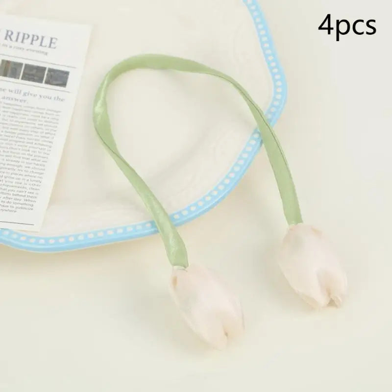 rideaux tulipes relief blanc rose vert violet moderne élégant fixations rubans réglables