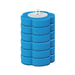 brosse toilette jetable blanc bleu texture granulée support transparent nettoyage moderne pratique
