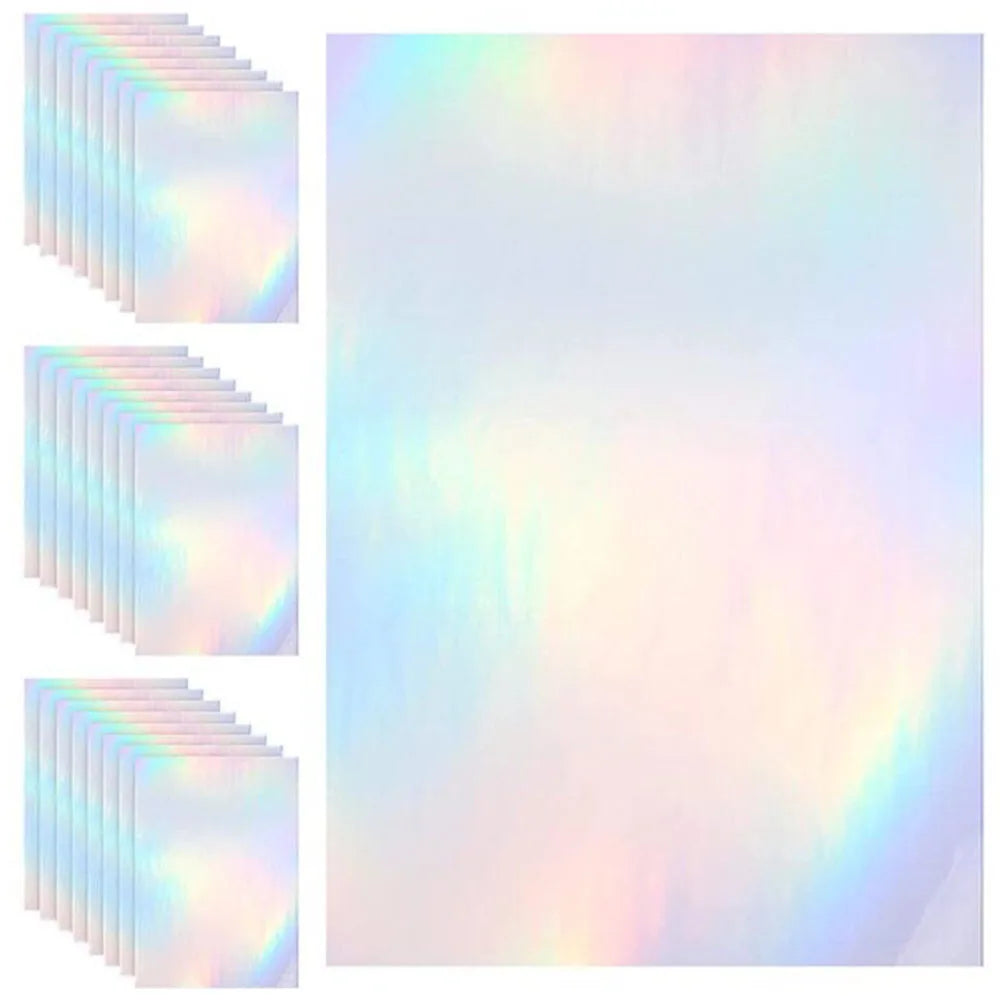 autocollants holographiques papier bleu argent brillants motifs géométriques modernes 10 feuilles