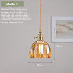 suspension lumineuse vintage transparente relief doré éclairage rétro chambre salon