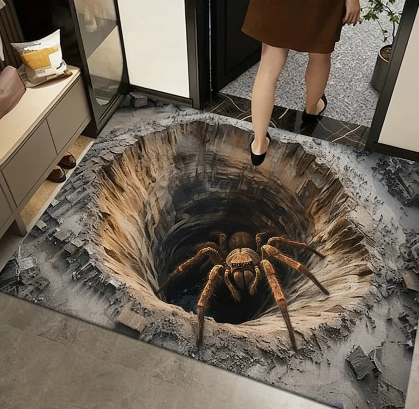 tapis moderne 3d araignée écureuil castor naturel salon bain extérieur 30x50cm 40x60cm 50x80cm