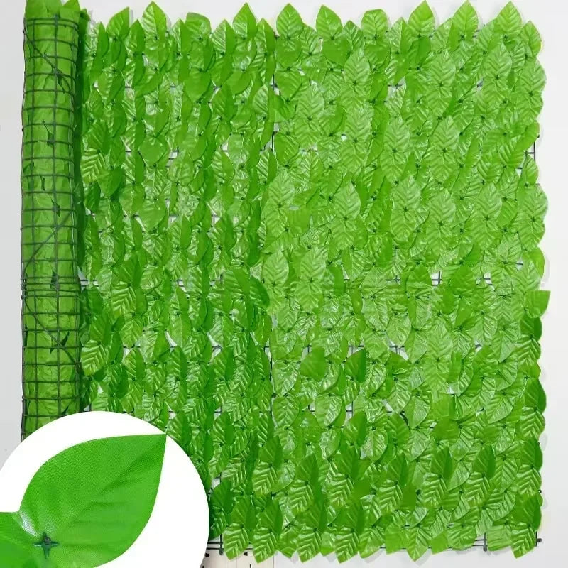 panneau decoratif vegetal artificiel feuilles vert violet jaune rouge blanc bleu exterieur balcon jardin