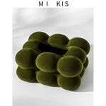 boîte mouchoirs céramique velours moderne vert olive rose clair beige