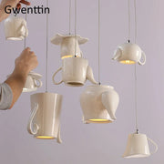Lampe suspendue en céramique design nordique moderne pour salon, cuisine ou loft - Ombre Interieur