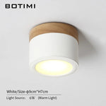 Spot LED moderne bois naturel abat jour métal gris blanc lumière