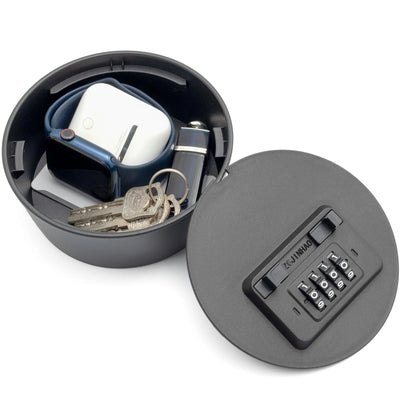 Cache pot de fleurs noir avec serrure à code