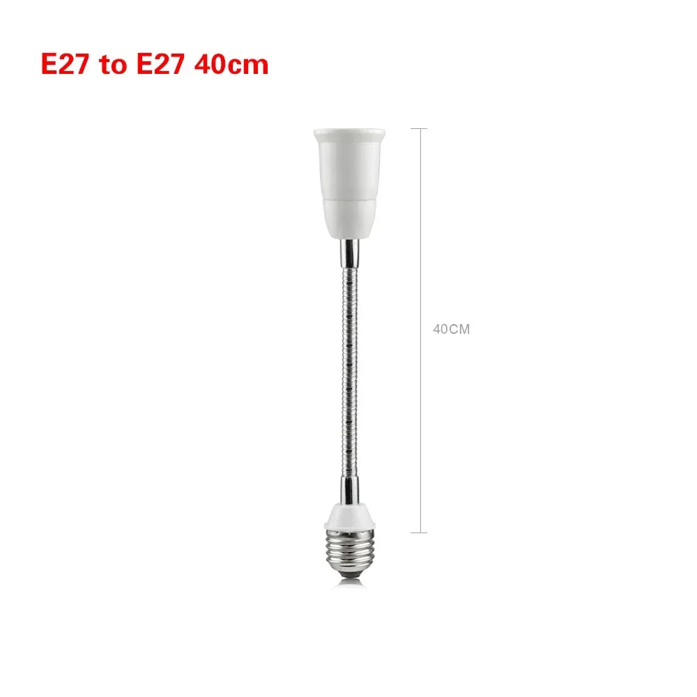 adaptateur culot lampe blanc doré texture métallique moderne câble flexible 20cm 30cm 40cm 50cm