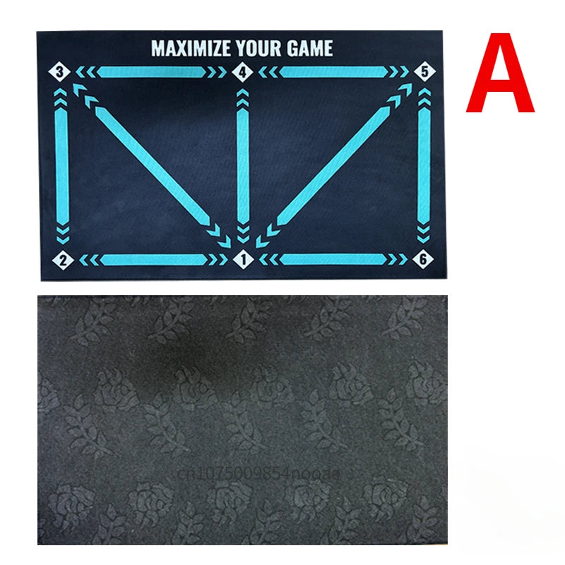 tapis entraînement football sportif lignes flèches turquoises noires dimension 900x600mm bandes élastiques ballon