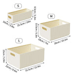 boîtes rangement pliables plastique moderne beige poignées boucles ridées stockage multifonctionnel