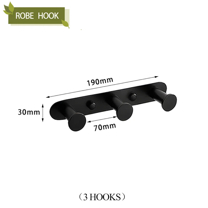 accessoires salle bain porte serviettes noir mat moderne barre serviettes porte savon hygiénique crochets