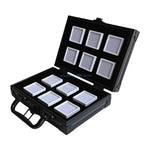 boîte rangement bijoux noir velours pratique poignée 24 compartiments portables cadeaux hommes