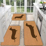 tapis sol marron chien silhouette moderne antidérapant polyester 40x60cm 50x80cm